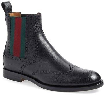 gucci strand wingtip leather boots|Gucci boots for women.